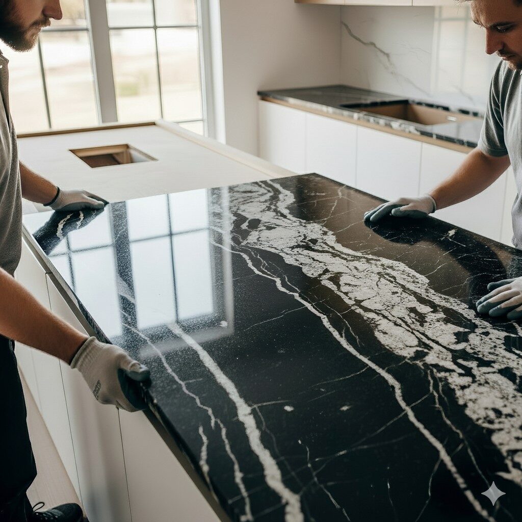 granite installation img - ICC Floors